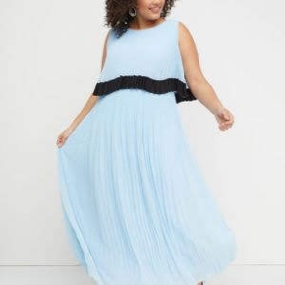 Lane Bryant Maxi Pleated Dress - Picture 1 of 1